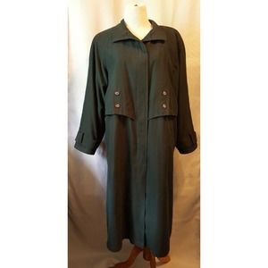 Valerie Stevens Size 10 P Hunter Green Coat Trench